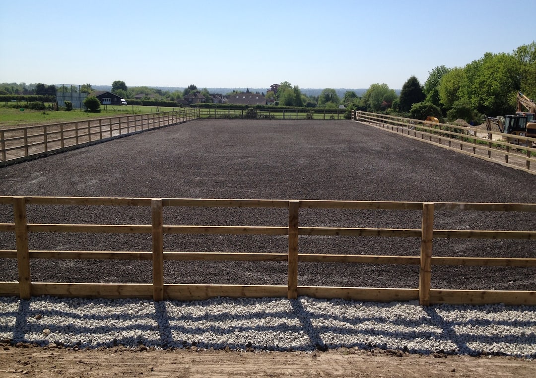 60m x 20m horse arena surrey finshed with rubber crumb finished